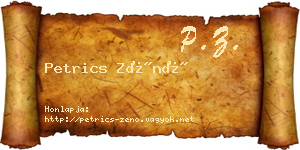 Petrics Zénó névjegykártya